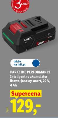 PARKSIDE PERFORMANCE Inteligentny akumulator litowo-jonowy smart, 20 V, 4 Ah