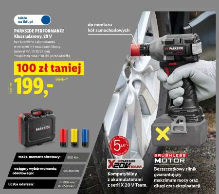 PARKSIDE PERFORMANCE Klucz udarowy, 20 V