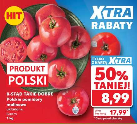 Polskie pomidory malinowe układane, luzem 1 kg