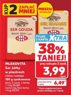 MLEKOVITA Ser żółty w plastrach różne rodzaje