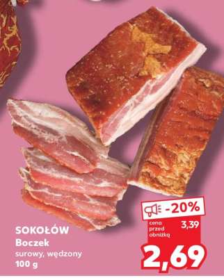 Sokołów Boczek surowy, wędzony 100 g