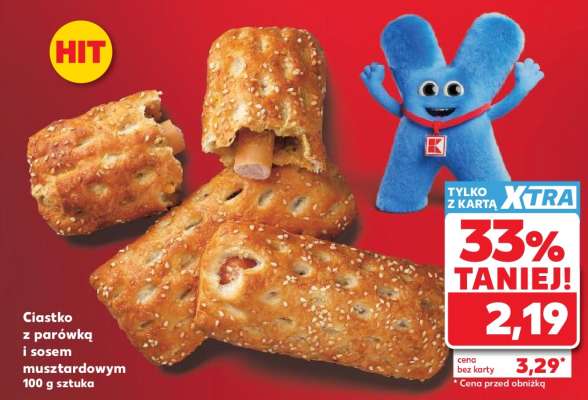 Ciastko z parówką i sosem musztardowym 100 g sztuka