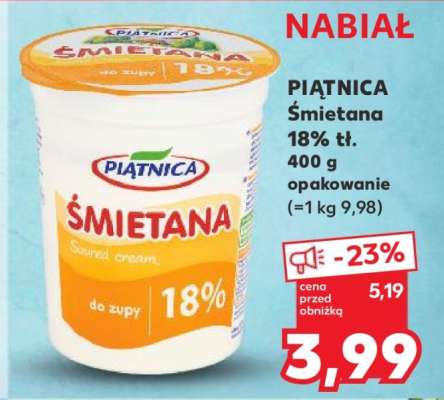 PIĄTNICA Śmietana 18% tł.
