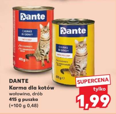 DANTE Karma dla kotów wołowina, drób