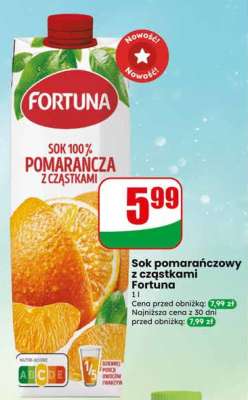 Sok pomarańczowy z cząstkami Fortuna