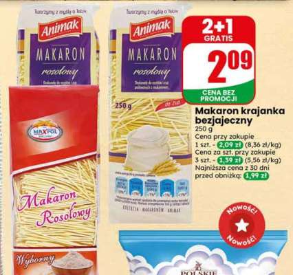 Makaron krajanka bezjajeczny