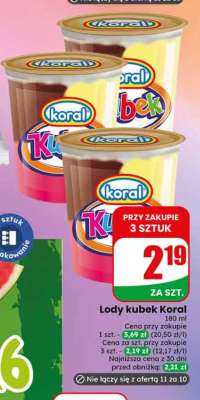Lody kubek Koral