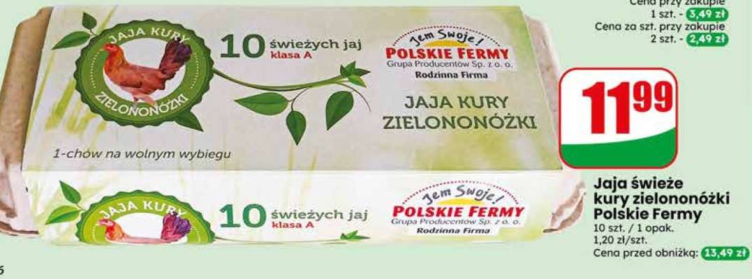 Jaja świeże kury zielononóżki Polskie Fermy