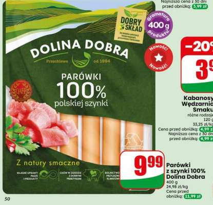 Parówki z szynki 100% Dolina Dobra