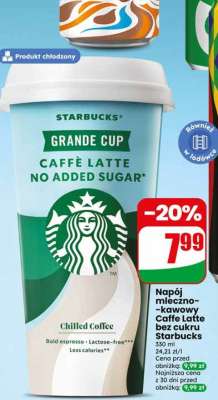 Napój mleczno-kawowy caffe latte bez cukru Starbucks