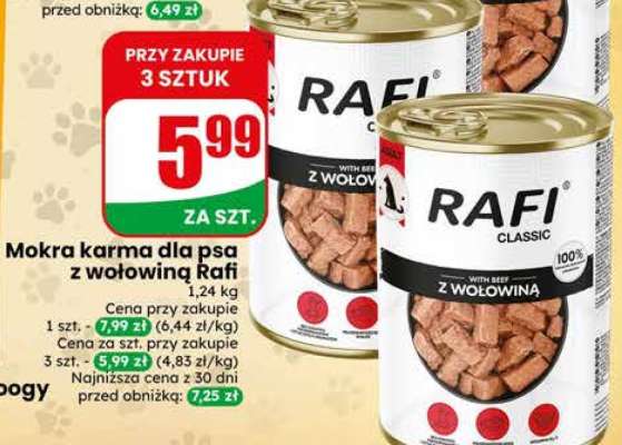 Mokra karma dla psa z wołowiną Rafi