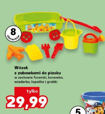 Wózek z zabawkami do piasku