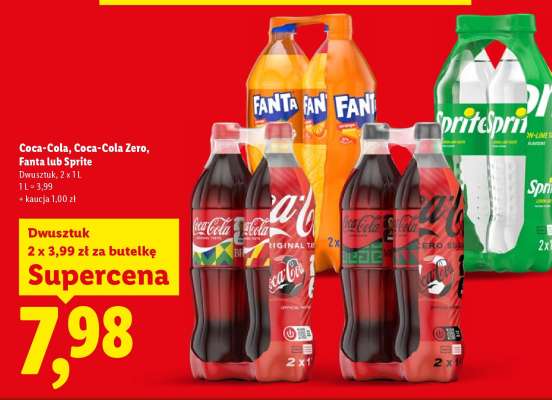 Coca-Cola, Coca-Cola Zero, Fanta lub Sprite*