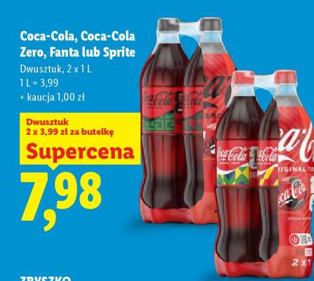 Coca-Cola, Coca-Cola Zero, Fanta lub Sprite*