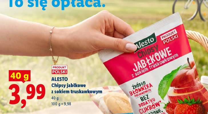 Alesto Chipsy jabłkowe z sokiem truskawkowym
