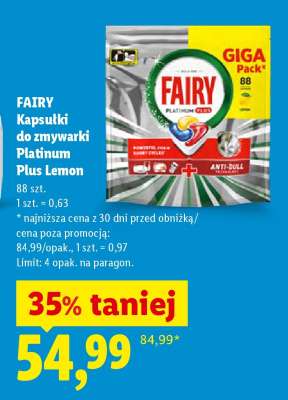 FAIRY Kapsułki do zmywarki Platinum Plus Lemon