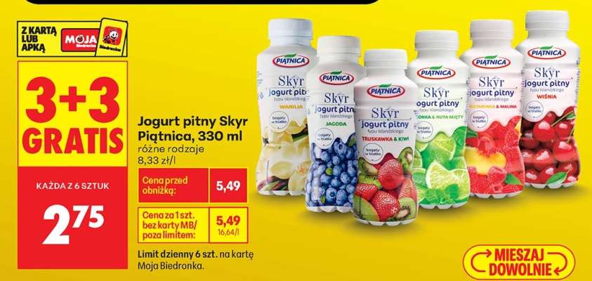 Jogurt pitny Skyr Piątnica, 330 ml