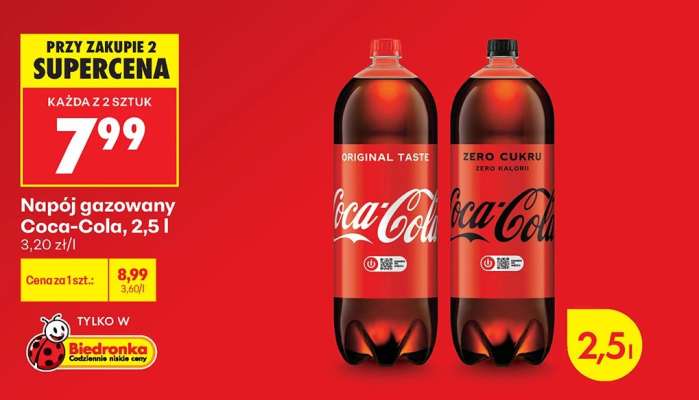 Napój gazowany Coca-Cola, 2,5 l