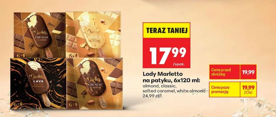 Lody Marletto na patyku, 6x120 ml