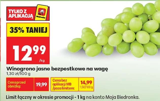 Winogrono jasne bezpestkowe na wagę