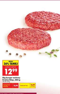 Big burger wołowy Kraina Mięs, 380 g