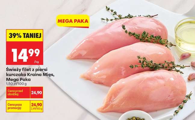 Świeży filet z piersi kurczaka Kraina Mięs, Mega Paka