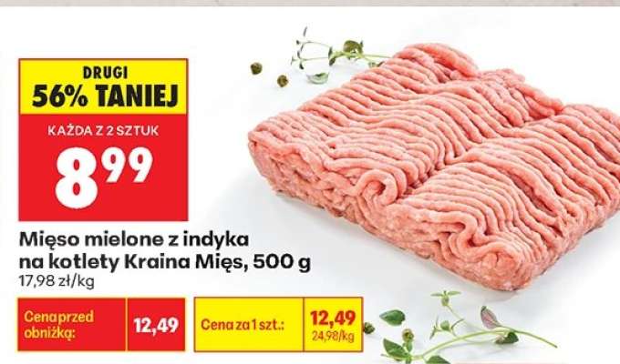 Mięso mielone z indyka na kotlety Kraina Mięs 500 g