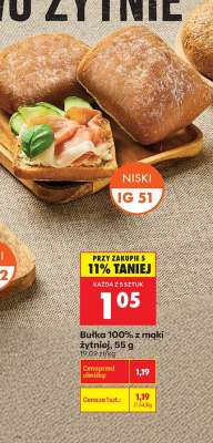 Bułka 100 % z mąki żytniej 55 g