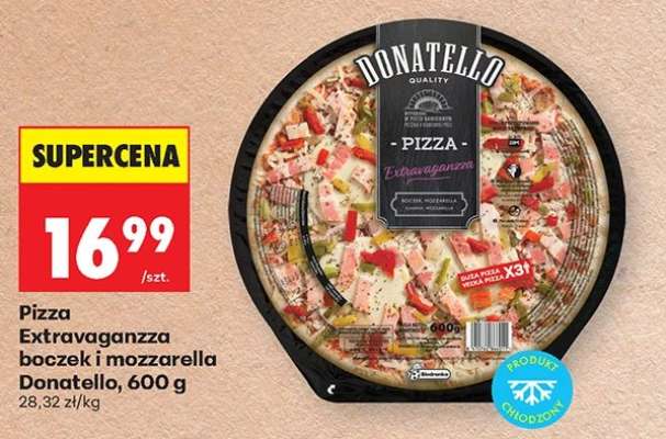 Pizza Extravaganzza boczek i mozzarella Donatello , 600 g