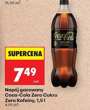 Napój gazowany Coca-Cola Zero Cukru Zero Kofeiny, 1,5 l