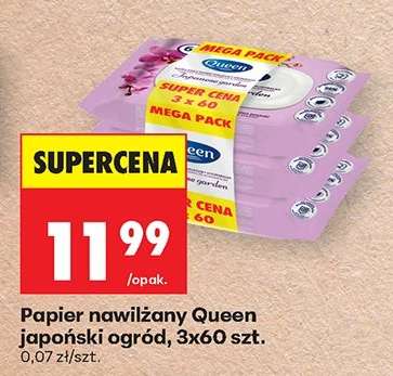 Papier nawilżany Queen japoński ogród, 3x60 szt.