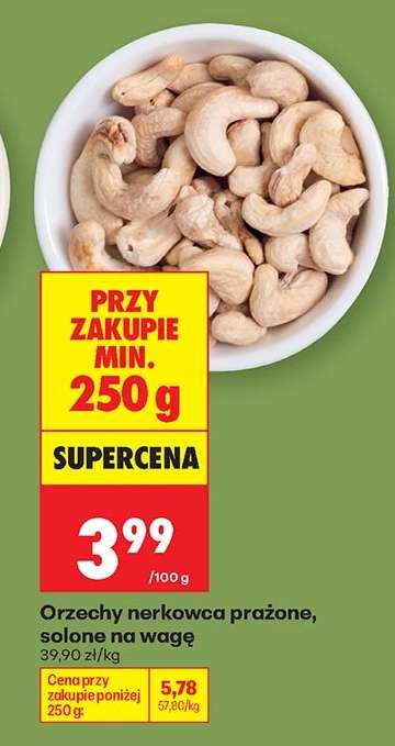 Orzechy nerkowca prażone solone na wagę