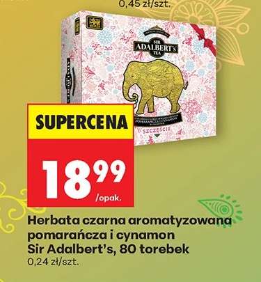 Herbata czarna aromatyzowana pomarańcza i cynamon Sir Adalbert’s, 80 torebek
