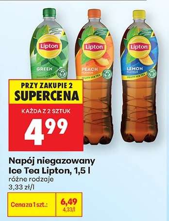 Napój niegazowany Ice Tea Lipton, 1,5 l