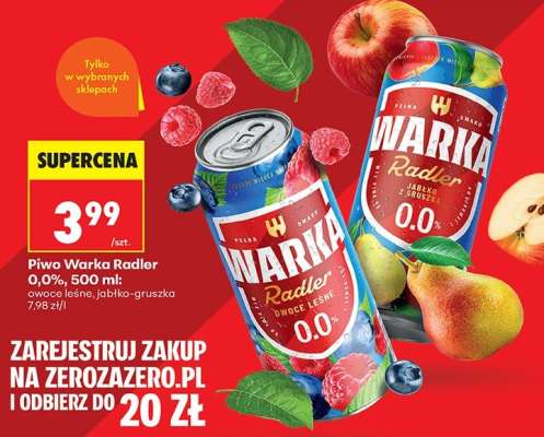 Piwo Warka Radler 0,0%, 500 ml