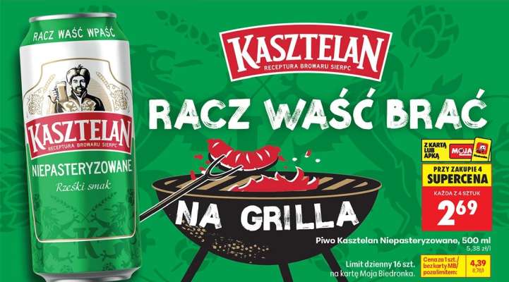 PIWO KASZTELAN NIEPASTERYZOWANE 500 ML