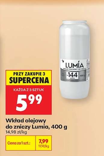 Wkład olejowy do zniczy Lumia, 400 g