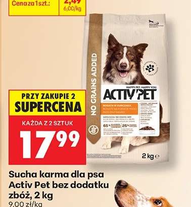 Sucha karma dla psa Activ Pet bez dodatku zbóż, 2 kg