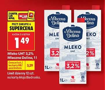 Mleko UHT 3,2% Mleczna Dolina, 1l