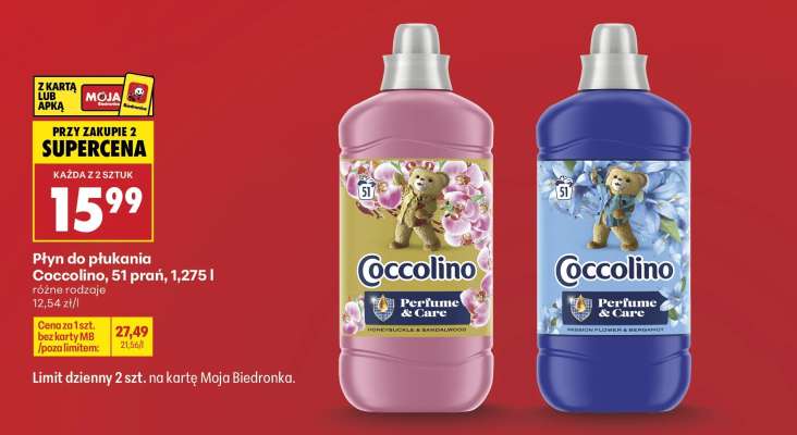 Płyn do płukania Coccolino, 51 prań, 1,275 l