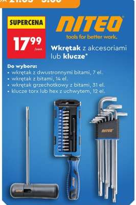 Wkrętak z akcesoriami lub klucze