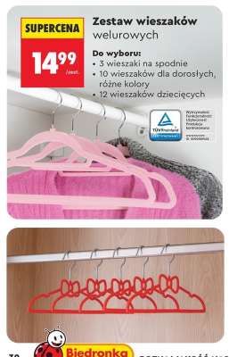 Zestaw wieszaków welurowych