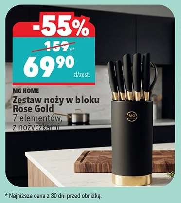 Zestaw noży w bloku Rose Gold