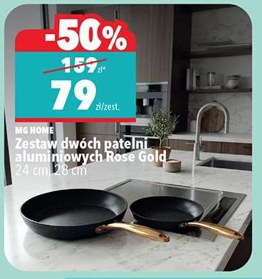 Zestaw dwóch patelni aluminiowych Rose Gold