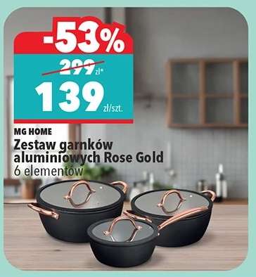 Zestaw garnków aluminiowych Rose Gold