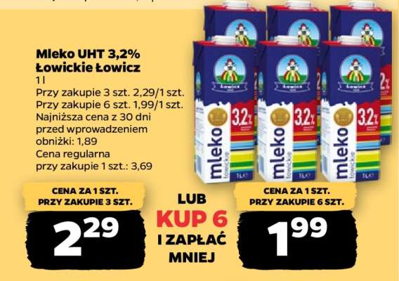 Mleko UHT 3,2% Łowickie Łowicz