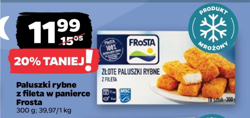 Złote paluszki rybne z fileta w panierce Frosta