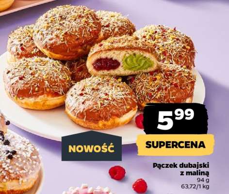 Pączek dubajski z maliną