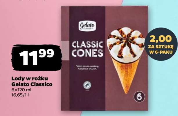 Lody w rożku Gelato Classico