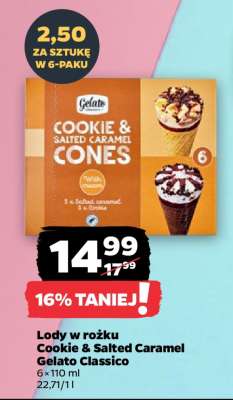Lody w rożku Cookie & Salted Caramel Gelato Classico